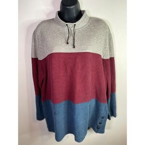 Vintage TEDDI Red/White/Blue Women's Crewneck Sweatshirt W/Drawstring Size L